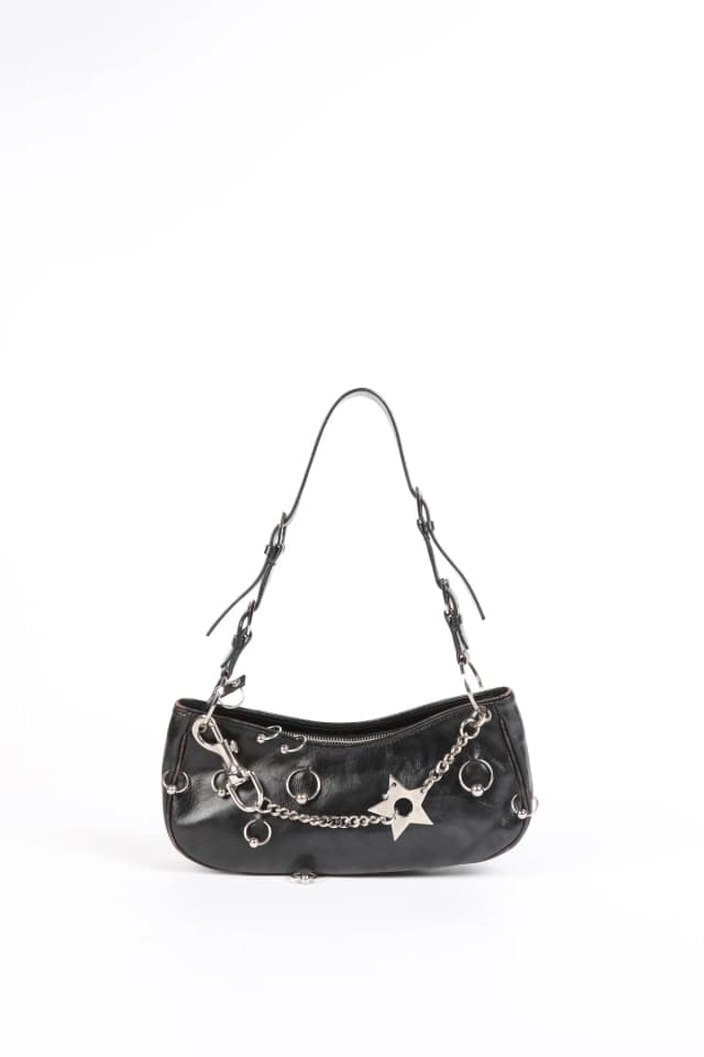 Christin Dior Black Leather Hardcore Piercing Shoulder Bag in Black Leather from Break Archive, photo 1 of 1