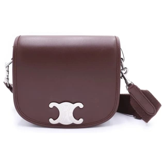 Celine Small Besace Strap Triomphe Small Shoulder Bag Brown in Brown from The Reluxe, photo 1 of 1