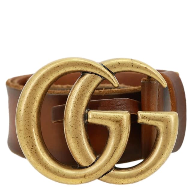 Gucci GG Buckle Marmont Leather Belt Size 70.30 Brown 409416 in Brown Leather from Dallas Designer Handbags, photo 1 of 1