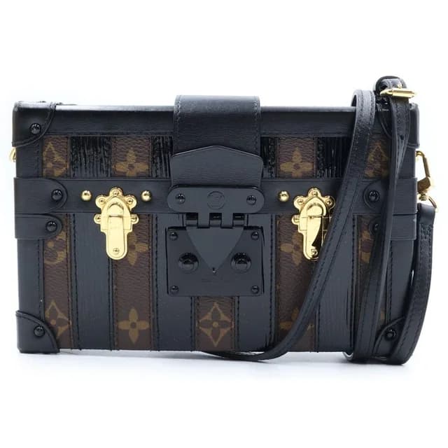 Louis Vuitton Monogram Petite Shoulder Bag Trunk Brown Black Leather in Black Leather from The Reluxe, photo 1 of 1