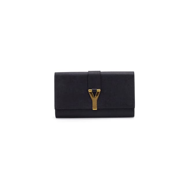 Saint Laurent Y Clutch Black in Black Leather from The Purse Affair, photo 1 of 1