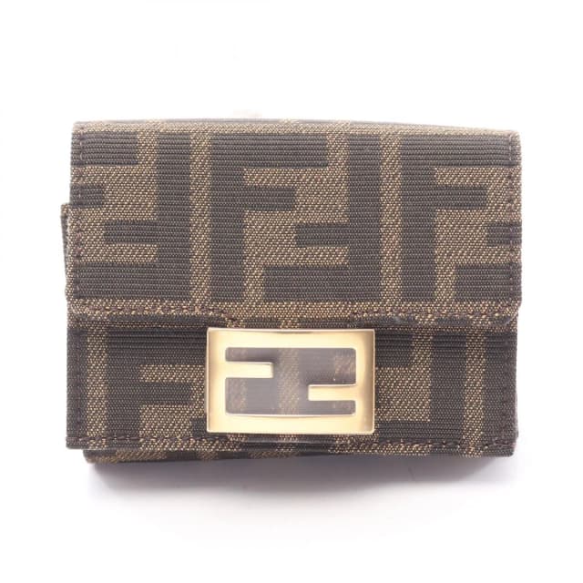 Fendi Trifold Wallet Baguette Zucca Brown Canvas Micro in Brown Canvas from The Reluxe, photo 1 of 1