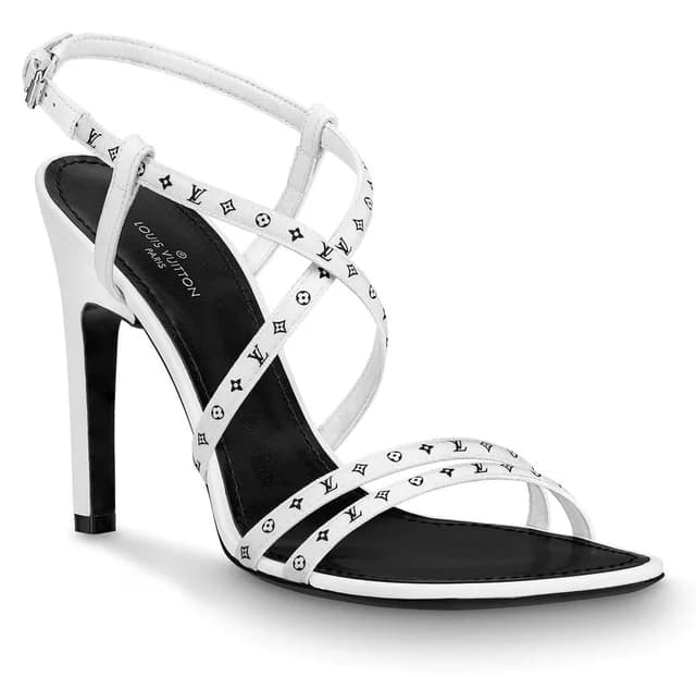 Louis Vuitton Women's 39 White Monogram Citizen Strappy Sandal Heels in White from Bagriculture, photo 1 of 1