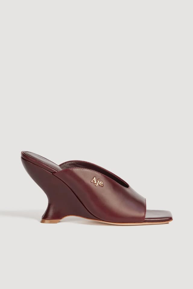 AJE Nokaya Wedge Mule in MERLOT, image 1 of 1 from Aje