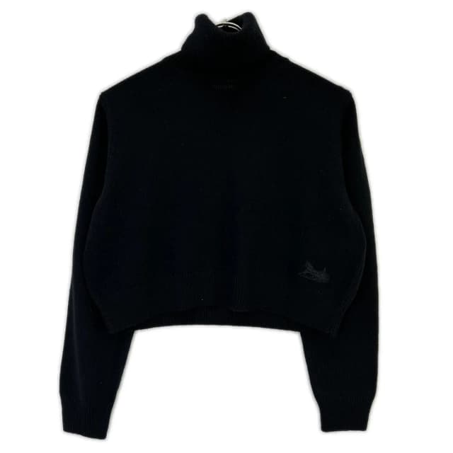 Celine Saruki Embroidery Cashmere Turtleneck Short Length Knit Sweater in Cashmere from The Reluxe, photo 1 of 1