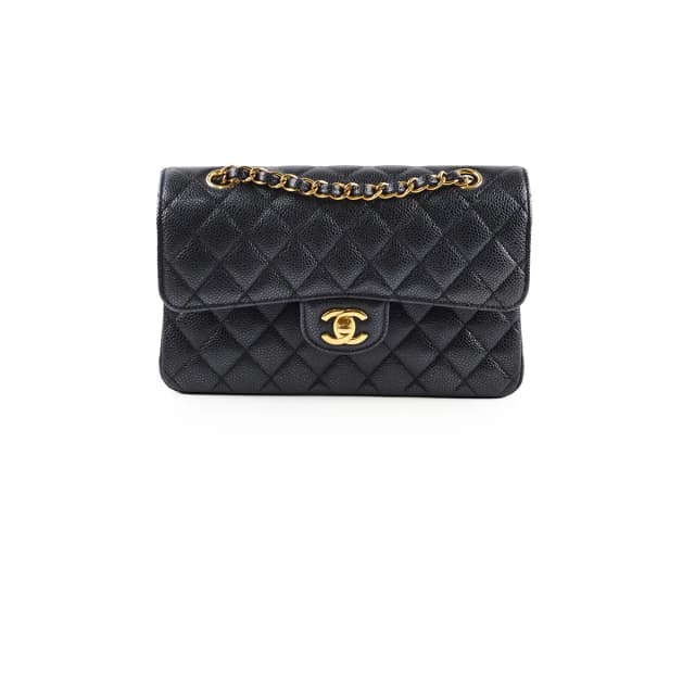 Chanel Caviar Small Double Classic Flap Black Microchipped in Black Caviar leather from The Purse Affair, photo 1 of 1