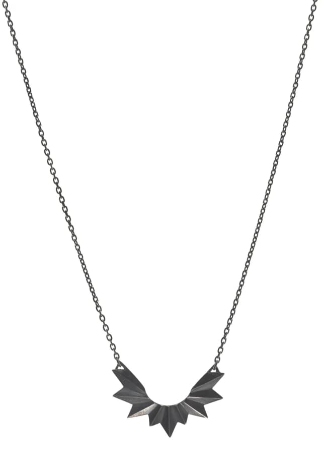 Maria Black Wing Necklace, Oxidized Silver, image 1 of 1 from Cultstatus