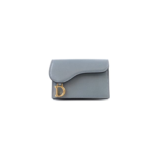 Dior Saddle Blue Card Holder in Blue Goatskin from The Purse Affair, photo 1 of 1