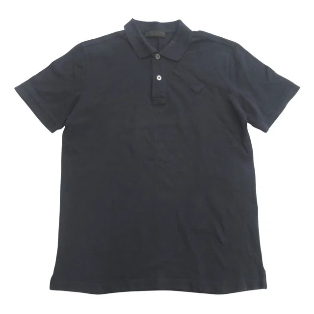 Prada Triangle Logo Patch Polo Shirt Top Pique S Navy in Navy from The Reluxe, photo 1 of 1