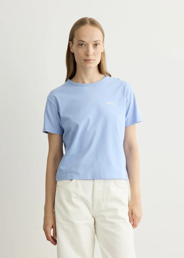 A.P.C. Boxy Petit VPC T-Shirt in TIB BLEU CLAIR/ECRU, image 1 of 1 from Incu