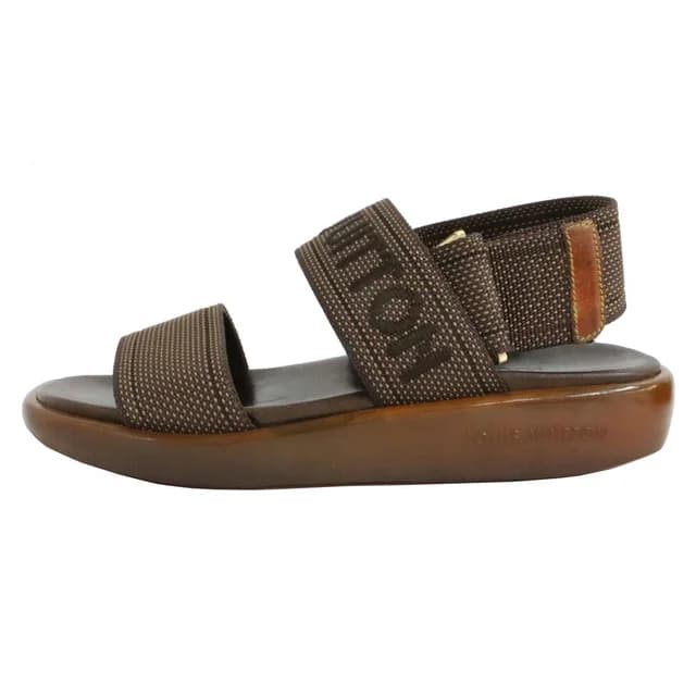 Louis Vuitton Sandals Brown 35.5 in Brown Nylon from The Reluxe, photo 1 of 1