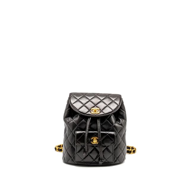 Chanel Vintage Duma Backpack Lambskin Black GHW in Black Lambskin from EMIER, photo 1 of 1