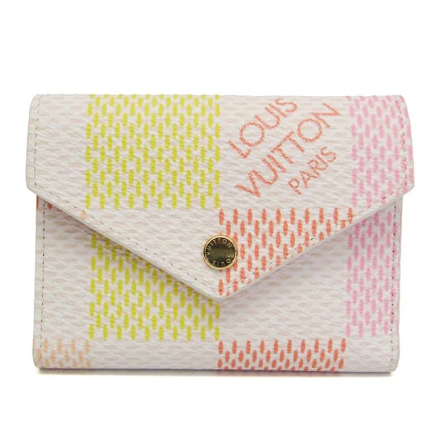 Louis Vuitton DAMIERLICIOUS Victorine Wallet N40638 Women's Coated Canvas in Light beige/Pink/Yellow Coated canvas , Leather from Elady, photo 1 of 1
