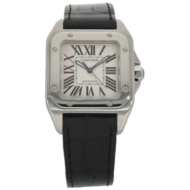 Cartier Santos 100 W20106X8 33mm Stainless Steel Watch in Leather from H&T, photo 1 of 1