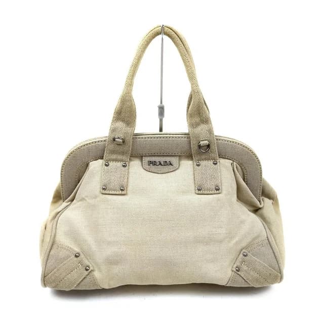 Prada Beige Frame Bowler Bag in Beige Canvas from Bagriculture, photo 1 of 1
