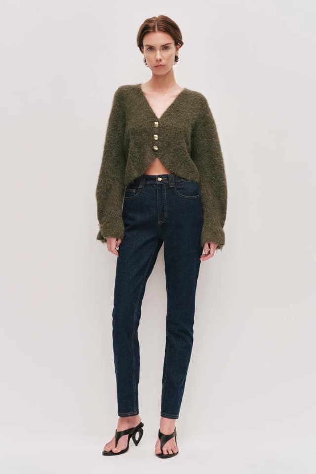AJE Float Cardigan in KHAKI, image 1 of 1 from Aje