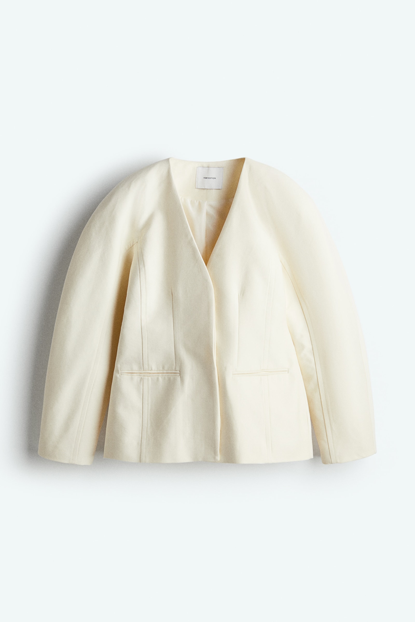 H&M Collarless Twill Blazer, image 1 of 1 from H&M (Canada)