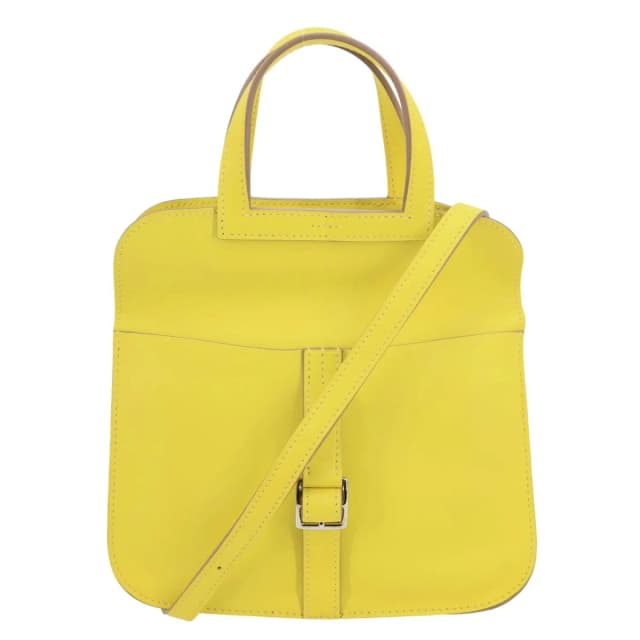Hermès Halzan 22 Swift Leather Crossbody Bag Yellow in Yellow Swift leather from Dallas Designer Handbags, photo 1 of 1