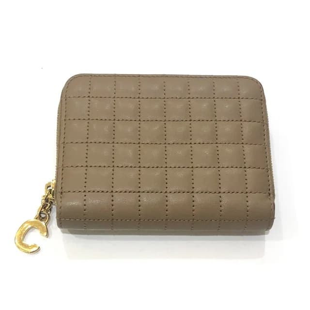 Celine Coin Case C Charm Compact Zip Wallet Leather Khaki Brown in Brown Leather from The Reluxe, photo 1 of 1