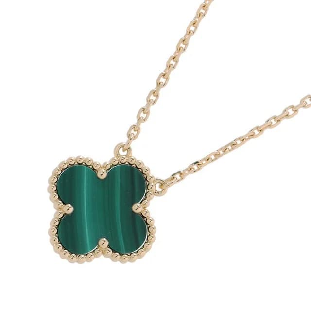 Van Cleef & Arpels Necklace Vintage Alhambra Pendant Malachite 18k Yellow Gold in Yellow from The Reluxe, photo 1 of 1