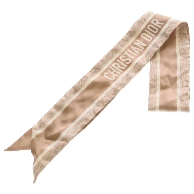 Dior Oblique Pattern Silk Calfskin Pink Gold Scarf in Pink Calfskin from The Reluxe, photo 1 of 1