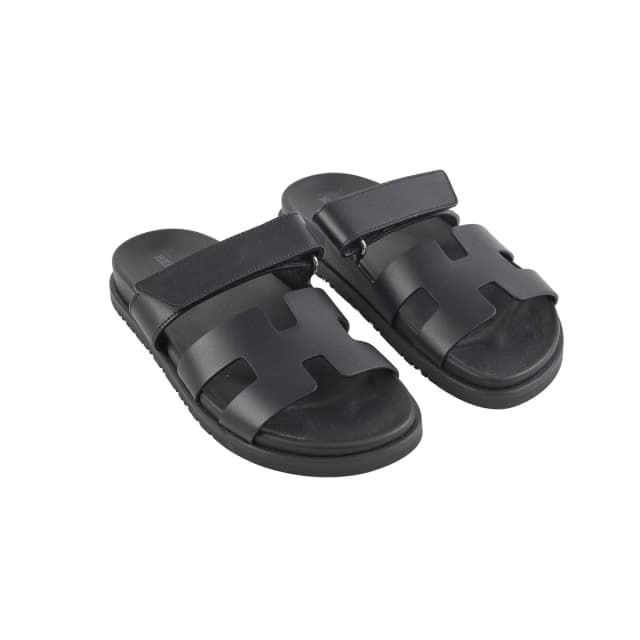 Hermès Chypre Size 36 Black Sandals in Black Leather from The Purse Affair, photo 1 of 1
