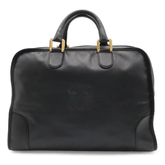Loewe Amazona 40 Anagram Boston Bag Purse Leather Black Gold in Black Leather from The Reluxe, photo 1 of 1