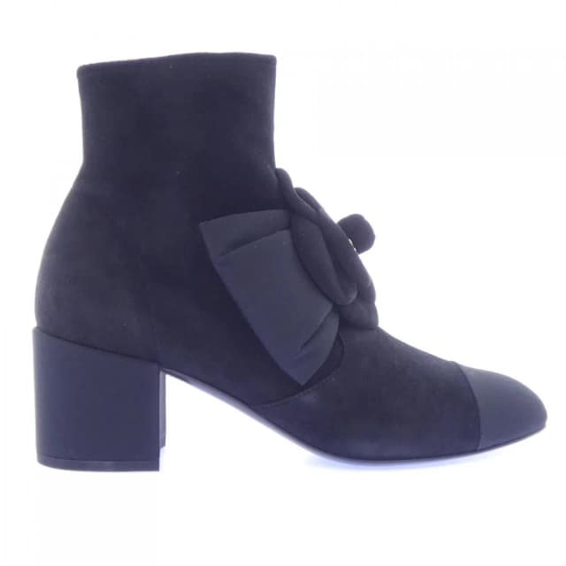 Chanel Short Boots Black in Black Suede from The Reluxe, photo 1 of 1