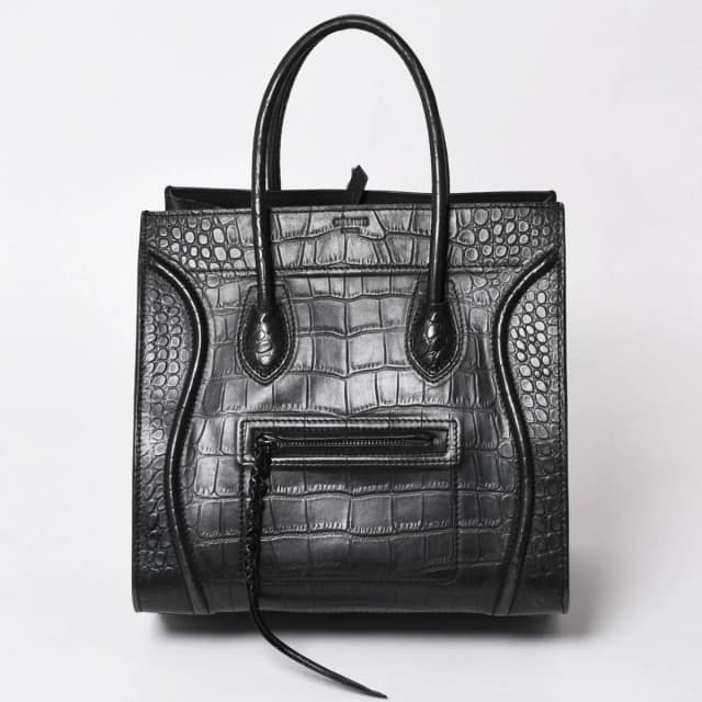 Celine Phoebe Philo Era Square Luggage Phantom Leather Black Handbag in Black Leather from The Reluxe, photo 1 of 1