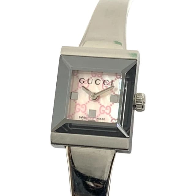 Gucci 128.5 Friends Bangle Watch Silver Pink in Pink from The Reluxe, photo 1 of 1