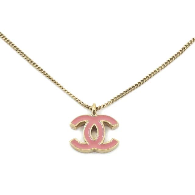 Chanel 01A Necklace CC Logo Pink Gold 42 in Pink from The Reluxe, photo 1 of 1