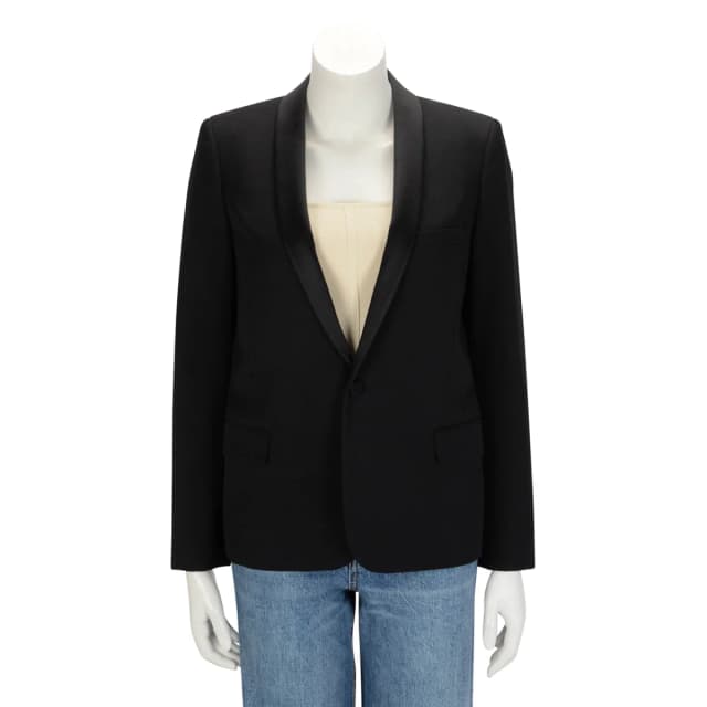 Saint Laurent Tuxedo Style Blazer FR 42 in Black Wool from Blue Spinach, photo 1 of 1