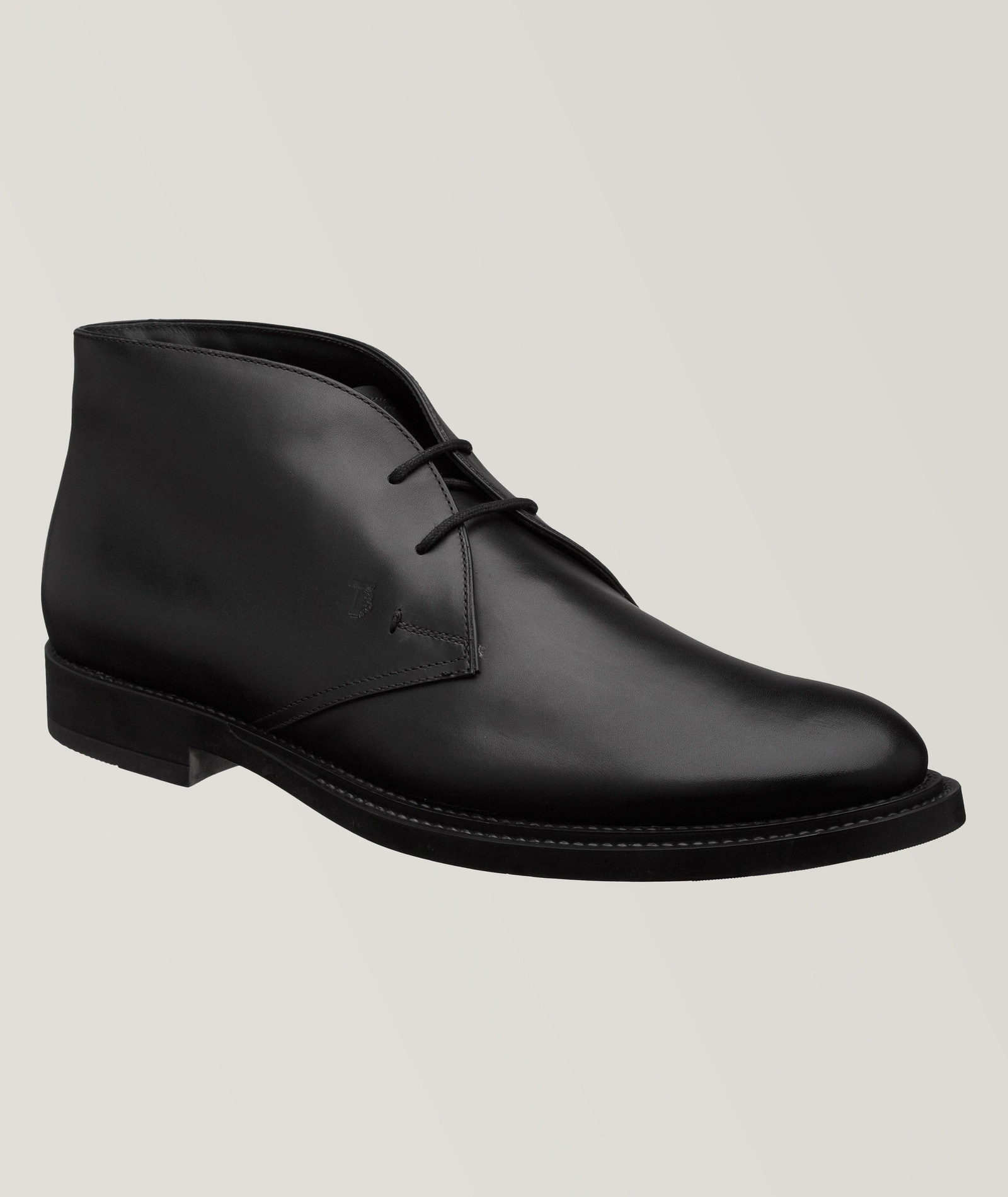 Tod's Polished Leather Desert Boots in Black Leather, image 1 of 1 from Harry Rosen