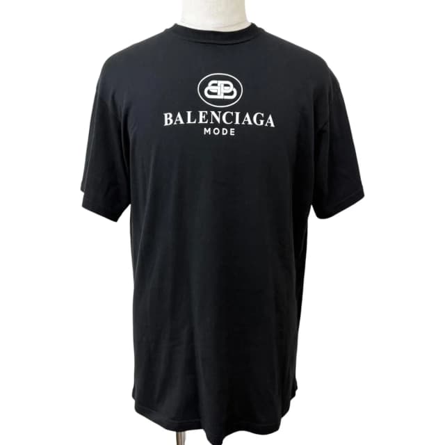 Balenciaga Cotton 100% BB Logo Print Short Sleeve T-Shirt Black XS in Black from The Reluxe, photo 1 of 1