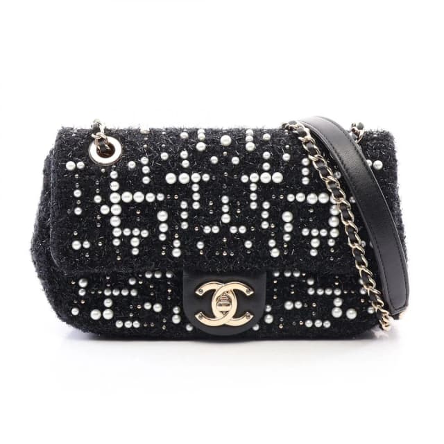Chanel Shoulder Bag Black Fabric Small Flap Chain in Black from The Reluxe, photo 1 of 1