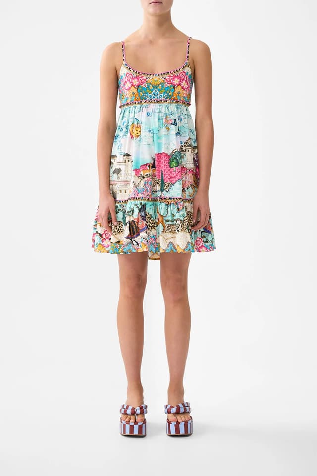 Camilla eBoutique SHORT DRESS WITH JERSEY BODICE MINIATURE MOMENTS, image 1 of 1 from CAMILLA