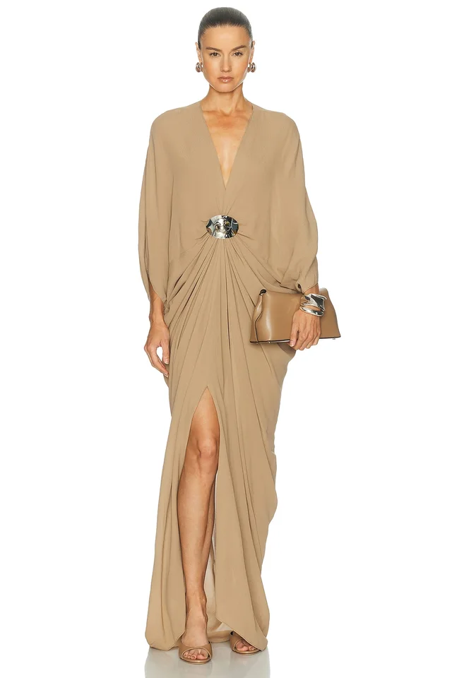 SILVIA TCHERASSI Fiore Tunic Dress in Beige, image 1 of 1 from FWRD