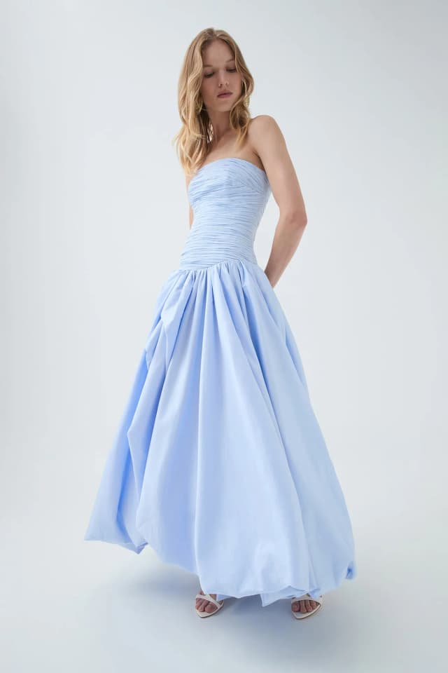 AJE Violette Bubble Hem Maxi Dress in PEARL BLUE, image 1 of 1 from Aje