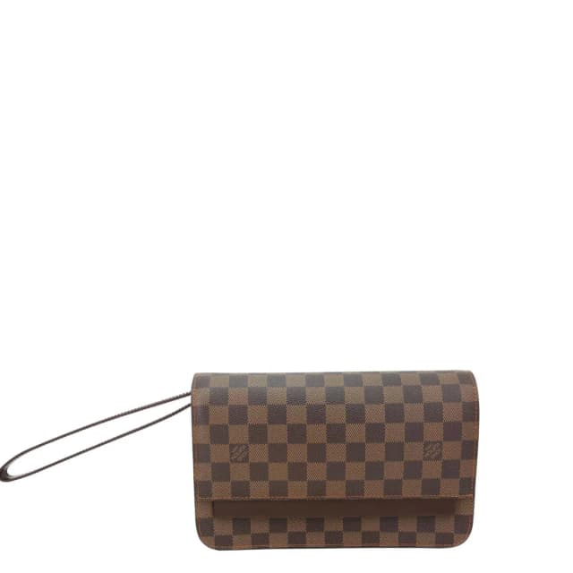Louis Vuitton Saint Louis Damier Ebene Pochette Clutch Bag Brown in Brown Canvas from Dallas Designer Handbags, photo 1 of 1