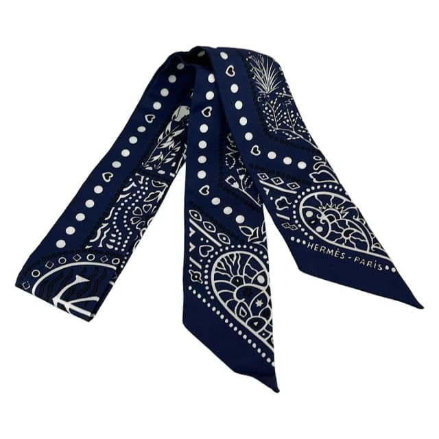 Hermès Scarf Twilly Navy White Black Entre Ciel Et Mer Same in Black from The Reluxe, photo 1 of 1