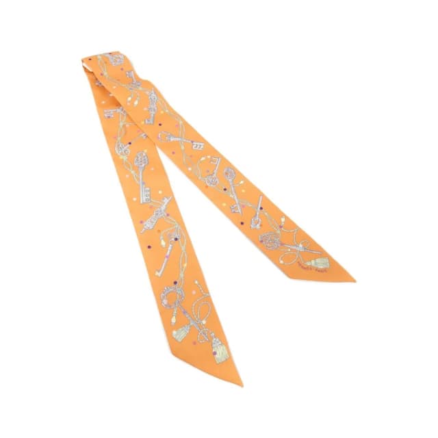 Hermès les Cles a Pois Twilly Scarf in Silk from The Reluxe, photo 1 of 1