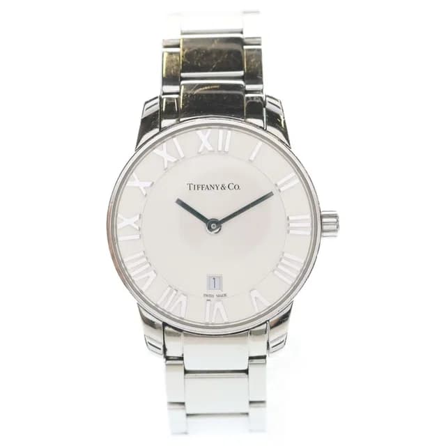 Tiffany & Co. Atlas Dome Date White Dial SS Quartz Stainless Watch in White from The Reluxe, photo 1 of 1