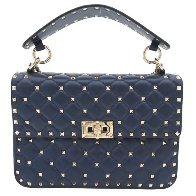 Valentino Garavani Rockstud Spike Quilted Chain Shoulder Bag in Leather from Clotheshorse Anonymous, photo 1 of 1