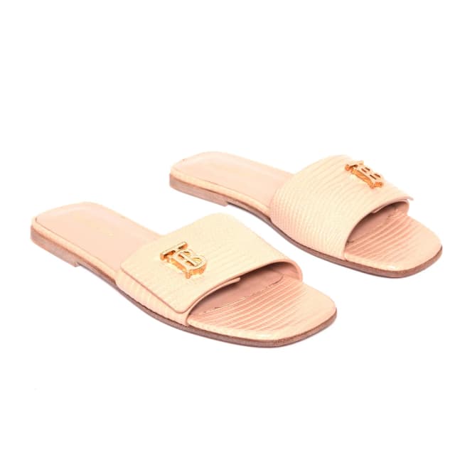 Burberry Monogram Motif Embossed Leather Sandal 38.5 in Leather from Revivre, photo 1 of 1
