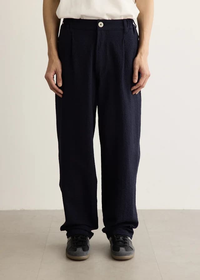 HOWLIN Seersucker Cosmic Pants in Navy, image 1 of 1 from Incu
