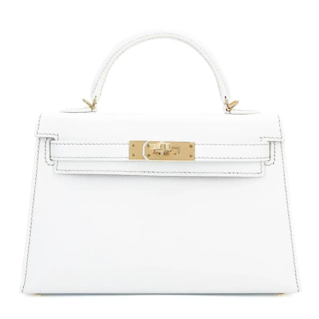 Hermès Mini Kelly II HSS White (01) Rose Purple (L3) in White Epsom leather from Ginza Xiaoma, photo 1 of 1