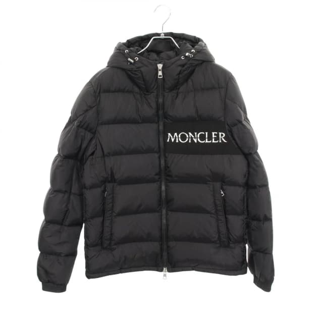Moncler Down Jacket Aiton Hooded Black Nylon in Black Nylon from The Reluxe, photo 1 of 1