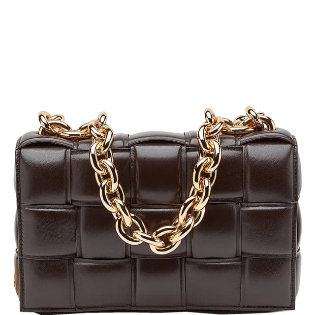 Bottega Veneta Padded Cassette Chain, Fondente/Gold, image 1 of 1 from Cultstatus