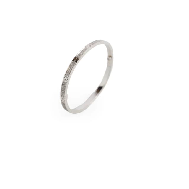 Cartier Love Bracelet Small Model White Gold Pave Diamond Size 16 in White from The Purse Affair, photo 1 of 1