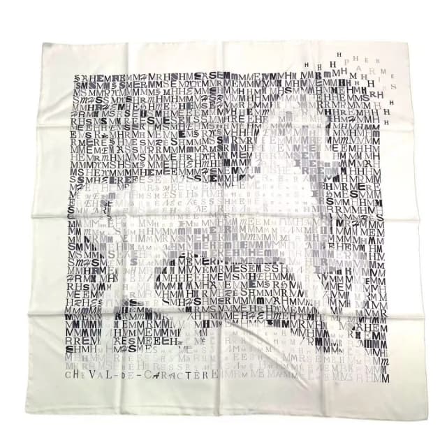 Hermès Carre 90 Scarf Cheval de Caracter Silk White in White Silk from The Reluxe, photo 1 of 1